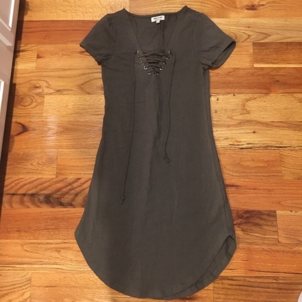 Green Lace Up Dress
